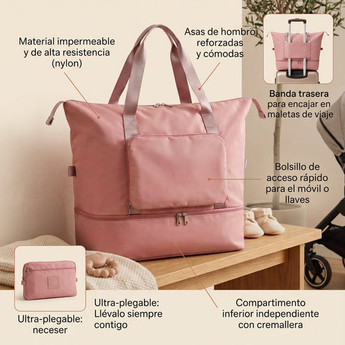Bolso Totebag Plegable color Rosa